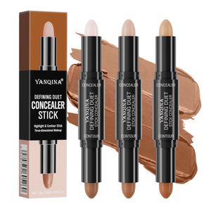 YANQINA Double Head Sculpture Stick Highlighted Stereoscopic Decoration Shadow V Face 2-in-1 Highlighted Stick Beauty Makeup