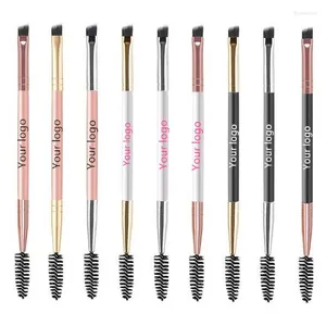 Make-up-Bürsten 50 PCs Single Eye Pinsel Freie Probe Spoolie Augenbrauenstifte dünne abgewinkelte doppelte tragbare Anfängerwerkzeuge