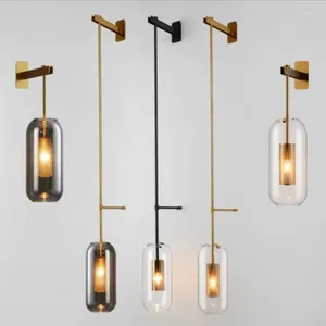 Wandlampe postmoderne Glaslichter goldene Leuchten für Badezimmer Schlafzimmer Spiegelleuchten Nordic Home Lighting Decor E14