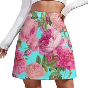 Юбки винтажные розы на тилах мини -юбки женский гольф носить летнее платье Женщины 2024