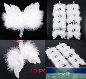 10pcs White Weather Wing Home Party Wedding Ornamentos de Natal Decoração de Natal Adorável Anjo Christ Christmas Tree Decoration Ornament Fact7526524