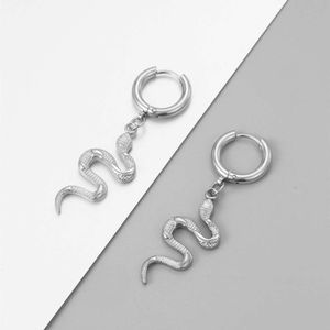 2024 Fashion Jewelry Stainless Steel Snake Pendant Delicate Lady Personality Charm Sparkle Earrings