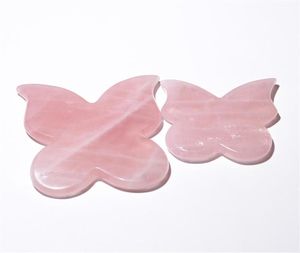 Epacket Creative Butterfly Natural Gua Sha Board Massager Holdhand Skin Care Guasha Chinesa Butterfly Rose Quartz Raspagem Massage4586130