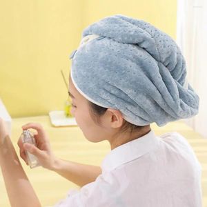 Towel Women Hair Drying Hat Water Absorption Quick-dry Caps Double Layer Coral Fleece Bath Bathroom Dry