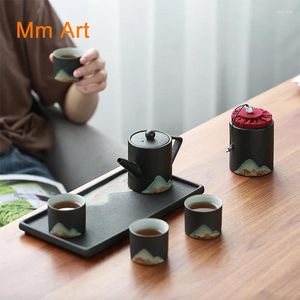 Set di store da tè Stoare Phot Set da tè in stile giapponese Simple vassoio ceramico teacump