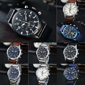 Top AAA Quality Iwcity Watch Luxury Mens Big Pilot Watches Auto Mechanical Uhren Super Luminous Watchmen Leather Strap Series Watches A613
