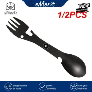 Forks 1/2pcs Edelstahl Multi -Werkzeugflasche Dose Opener Löffel Cutlery Multitool Utensil Fork -Geschirr Camp Picknick tragbar