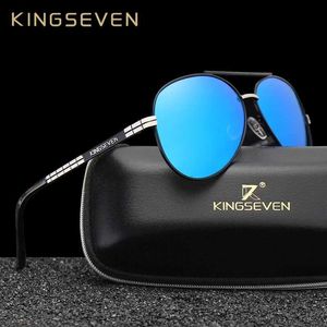 Solglasögon Kingseven Brand Mens Glasses Pilot Högdefinition Polariserade solglasögon lämpliga för män/kvinnor som fiskar körglasögon UV400 Y240513