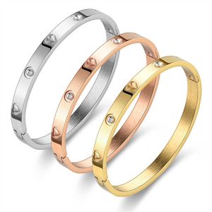 Klasyczny wszechstronny łańcuch bransoletki Nowy diament z pary w stylu klamry Miłość i ilość serca
