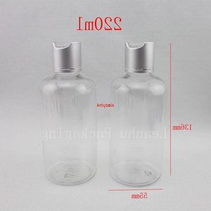 220ml X 30 Empty Shampoo Plastic Containers With Disc Top Cap , clear Pet Bottle Press Lid,Cosmetic Packaging, Bottlesgood package Rainm