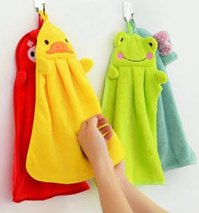 Cartoons Hand Towels Absorbent Coral Fleece Cloth Kitchen Towel Easy Clean Cute animal Kitchen Cloth Bathroom Hanging wipe Towel7372291