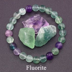 Oryginalna bransoletka fluorytowa z naturalnym kamieniem kryształowym biżuterią dla kobiet medytacja do leczenia energetyka Energy Man prezent 240423