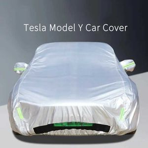 Araba Kapakları Özel Araba Tesla Model Y araba giyim kapağı Bütün araba su geçirmez güneş geçirmez ve toz geçirmez araba kapağı T240509