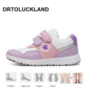 Ortoluckland Girls أحذية غير رسمية أطفال يديرون أحذية رياضية جلدية العظام