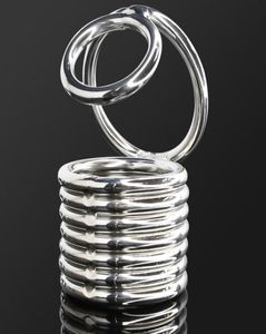 Горячие продажи и новая секс -сталь из нержавеющей стали клетки мужской секс -игрушка кольцо 7rings с четырьмя размерами 5188505