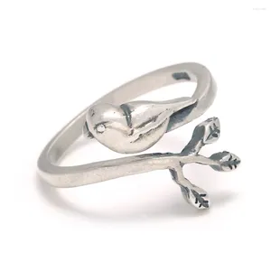 Cluster Rings 925 Sterling Silver For Women Vintage Bird Opening Justerbara smycken Anelli Donna