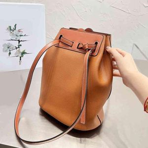 10a modehandväskor Lychee Designer Bucket DrawString Bucket Lady Tote Bag Color Top Cosual Cowhide Drawstring Quality Shopping Purses MSUK