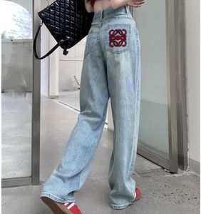 Summer Soft Lyocell Fabric Kobiety dżinsy cienkie luźne proste spodni mody komfort retro niebieskie masy spodnie