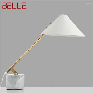Lampy stołowe Belle Nordic Lampa Nowoczesna LED Biała Kreatywna Kreatywne Marmurowe Lekko biurka do wystroju domu