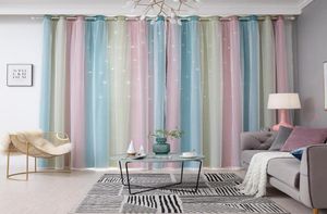 Hollow Star Sheer Curtains занавес Rainbow Color Colors Kids Kids Blacroot Blackout Crole Corlecration Y2004213326828