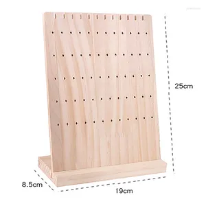 Jewelry Pouches Detachable Wood Display Hanging Stand Holder Rack For Stud Earrings Dangle 60 Holes Solid Bamboo