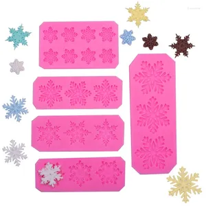 Moldes de cozimento Decorações de bolo de natal Snowflake Lace Chocolate Party Winter Presente Diy Cozinha Ferramentas de Decoração