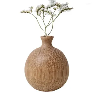 VASES WOODER FLOWER ARFIRNCER VASE NATURAL TEABLE HOME STANDディナーパーティーのためのシンプルなデザイン工芸