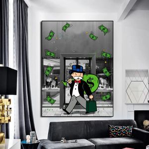 Fashion Luxury Alec Monopoly Inspired Pop Graffiti Art Canvas Prints Pictures For Room Decoration Wall Art Painting Posters Gift