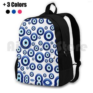 Mochila Mediterrânea Evil Eye Caminhadas ao ar livre Bag de escalada Mati Charm grego Lucky