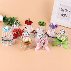 Gift Wrap Forest Wedding Decor Crafts Metal White Bird Cage Candy Box Gifts Favors Card Holder Iron Birdcage Boxes S202492
