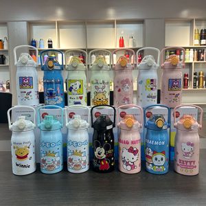 1000ml Kuromi Thermos Water Botte Anime Kawaii My Melody Student 휴대용 Wacuum Flask 절연 워터 컵 어린이 선물