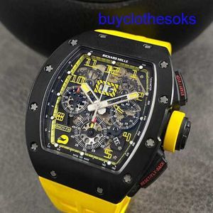 Lastest RM Wrist Watch RM011-FM Automatisk mekanisk klocka RM011 Black Carbon Limited Edition 30 Fashion Leisure Business Sports Chronograph