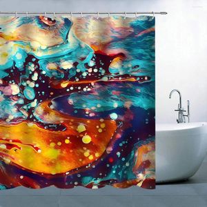 Zasłony prysznicowe kolorowy design sztuki w stylu vintage Malarstwo olejne wodoodporne zasłony poliestrowe