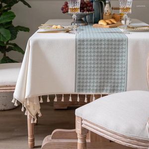 Tanta de mesa de algodão listrado e tecido de linho espessado restaurante ocidental doméstico