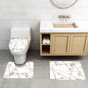 Carpete 1 esponja de mármore de mármore banheiro à prova d'água Tanta de piso de peça única lavável para carpetes de decoração em casa H240514