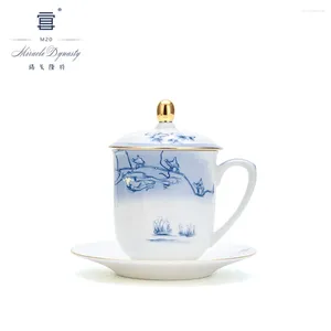 Mugs Silk Road Bankett Services Cover Cup China Wind Conference Office Presentlåda