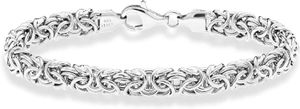 Miabella Italian 925 sterling silver Byzantine womens bracelet handmade in Italy