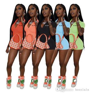 Designerinnen Frauen Jungenuiten Mode -Rolmer Kurzschlärm Feste Farbbodysuit Overalls Brandbuchstaben gedruckt Reißverschluss Kleidung