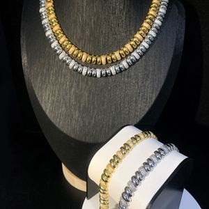 Ny mode Snake Chain Necklace Choker Herringbone Gold Color Beaded Link Chain Pave 5A CZ Halsband för kvinnors smycken