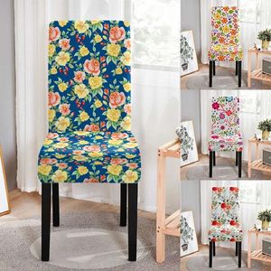 Chair Covers Elastic Flower Print Dining Cover Strech Slipcover Protector Seat For Kitchen Stools Home Banquet El Decor