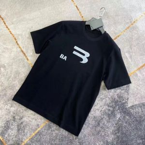 TSHIRT 디자이너 조수 T 셔츠 가슴 편지 라미네이트 프린트 짧은 슬리브 하이 스트리트 느슨한 오버 사이즈 문자 인쇄 캐주얼 Tshirt 순수면 상단 셔츠