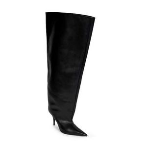 Women Women High Heel Heel Boot Leather Wide Sleeve Boots for Womens Shoes Leather with Barge Over Knee Boots 231102