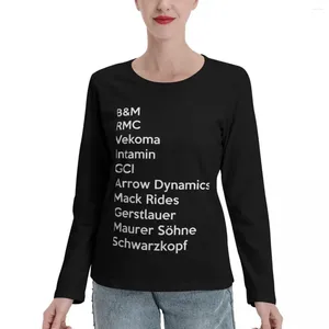 Frauenpolos Achterbahnhersteller Hersteller Langarm T-Shirts Blank T-Shirts Ästhetische Kleidung für Frauen übergroß