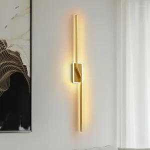 Wall Lamp Light Luxury Metal Bedroom Living Room TV Background Bed Simple Mirror Before The Long Strip Lamps For Decor