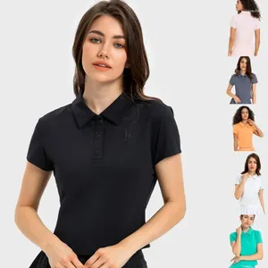 Frauen Polos Polo-T-Shirts Kurzarm gekrümmte Hemden täglich obere Farbfarbe Bodycon Elastic Taille Blusen für häusliche Frauen Mädchen Dropship