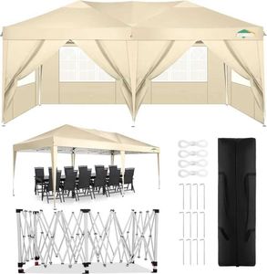 Tents and Shelters 10x20 pop-up awning tent with 6 side wall waterproof portable awnings Ez Up instant party tentQ240511