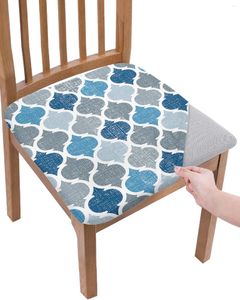 Chair Covers Vintage Geometric Blue Morocco RetroSeat Cushion Stretch Dining Cover Slipcovers For Home El Banquet Living Room