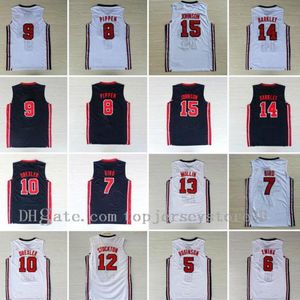 College 1992 USA Team Dream Team One John Stockton Jersey Patrick Ewing David Robinson Karl Malone Chris Mullin Johnson Jersey Bre3156915