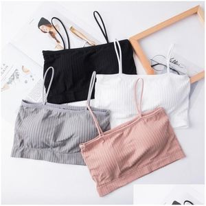 Bustiers CorsetsセクシーなランジェリーシームレススポーツブラウタイプバックレスストラップレストッププッシュアップBralette Brassiere Women Underwear Drop de dht13