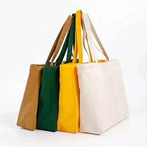Eco Large Blank Bags Canvas Shopping Reusable Foldable Shoulder Handbag Cotton Tote Bag Fy3832
